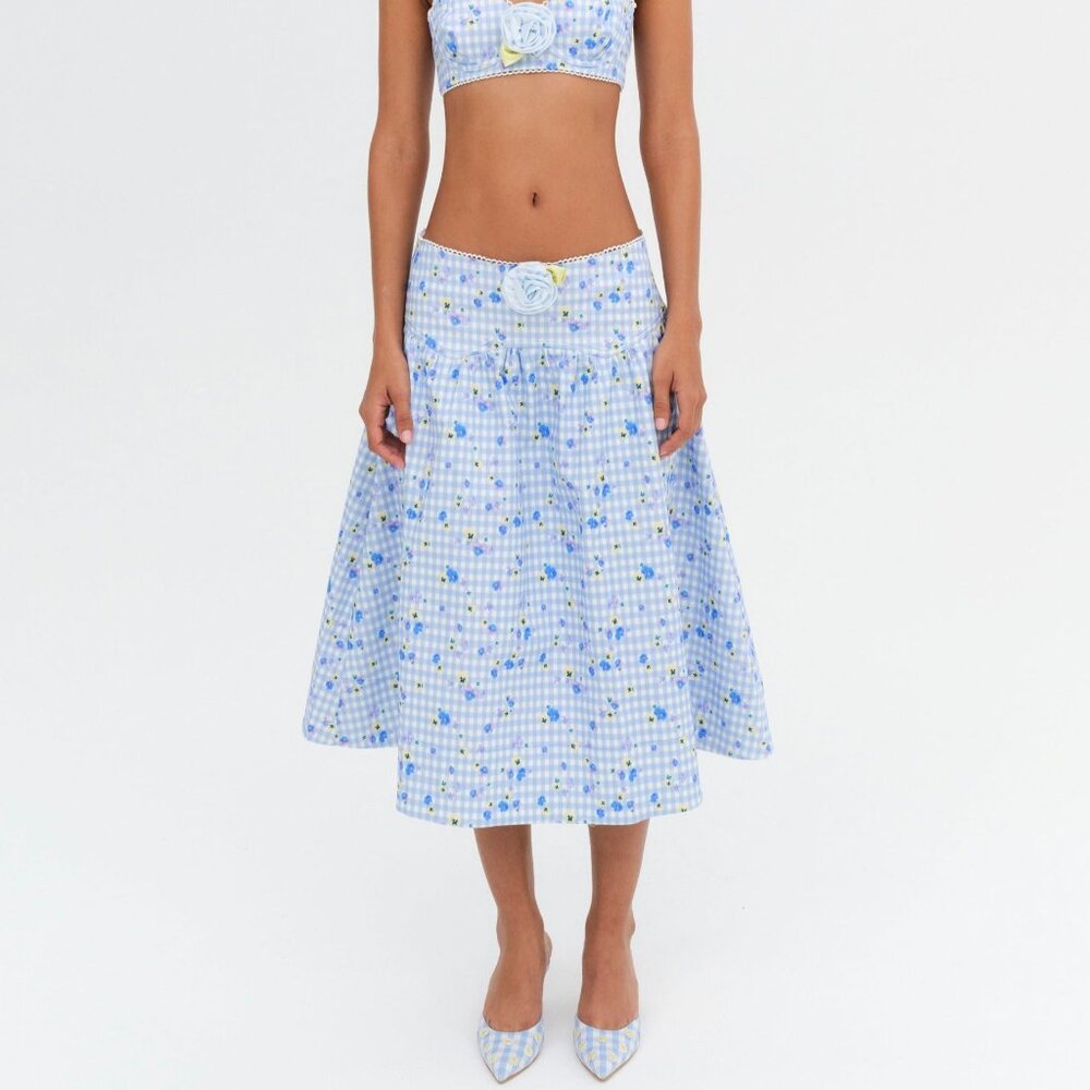 For Love & Lemons Brigitta Midi Skirt Size XSXS / Blue